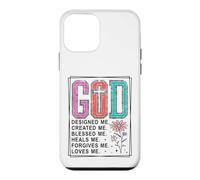 Motif God Designed Me Created Me Blessed Faith Coque pour iPhone 12 Mini