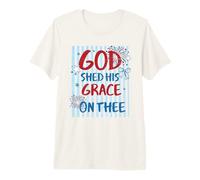 Motif God Shed His Grace on Thee America T-Shirt Haut de Gamme