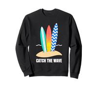 Motif Graphique côtier d'été Catch The Wave Sweatshirt