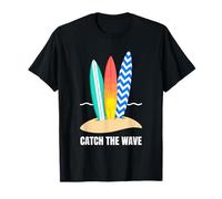 Motif Graphique côtier d'été Catch The Wave T-Shirt