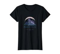 Motif Graphique de Boussole Mountain Spirit Adventure T-Shirt, Femme, Noir, L