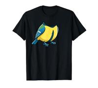 Motif Graphique de mésange Bleue T-Shirt Graphique avec Valeur, Homme, Noir, XL