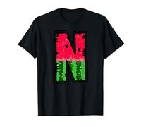 Motif Graphique Lettre N pastèque T-Shirt Graphique avec Valeur, Homme, Noir, S