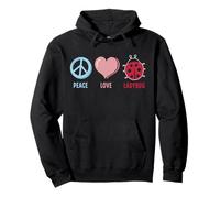 Motif Graphique Mignon de Coccinelle Peace Love Sweat à Capuche