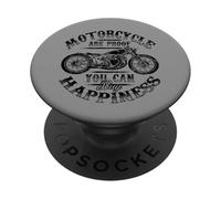 Motif Graphique Vintage de Moto Ride and Be Happy PopSockets PopGrip Adhésif