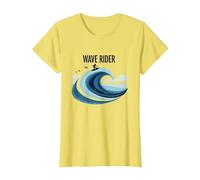 Motif Graphique Wave Rider Surfer Ocean Beach T-Shirt, Femme, Citron, M