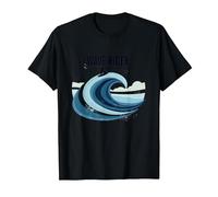 Motif Graphique Wave Rider Surfer Ocean Beach T-Shirt, Homme, Noir, 4XL