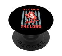 Motif Grenouille chrétienne Humoristique « Off to Praise The Lord » PopSockets PopGrip Adhésif