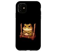 Motif grenouille en colère sur une balançoire Coque pour iPhone 11