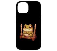 Motif grenouille en colère sur une balançoire Coque pour iPhone 14