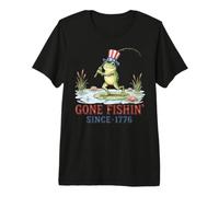 Motif Grenouille pêcheur Gone Parfait pour Les Amateurs de pêche T-Shirt Haut de Gamme