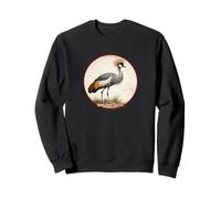 Motif Grue et Oiseau couronné rétro coloré Sweatshirt