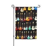 Motif guitare artistique imprimé 30,5 x 45,7 cm Porche toutes saisons Drapeaux d'extérieur Décoration de cour Patio Drapeau Décor de cour