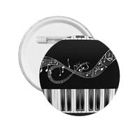 Motif guitare piano - Épingle ronde en émail - Badge en alliage métallique pour veste, sac, idée cadeau., L, Plastique