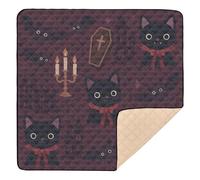 Motif Halloween - Grand tapis de jeu robuste sur le thème du manoir de vampire pour bébé, tapis d'activité portable pour bébés, nourrissons et tout-petits, 127 x 127 cm