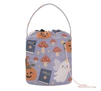 Motif Halloween - Sac à crochet sur le thème des contes de fées - Porte-fil portable de voyage pour ranger les pelotes de fil et accessoires de tricot