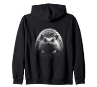 Motif hérisson Noir et Blanc Sweat à Capuche
