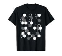 Motif Hexagonal géométrique, mathématiques, Science, Design Graphique T-Shirt Graphique avec Valeur, Homme, Noir, L