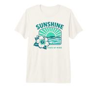 Motif Hibiscus Tropical Sunshine State of Mind T-Shirt Haut de Gamme