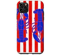 Motif homard à rayures rouges et blanches, esthétique pêcheur Coque pour iPhone 11 Pro Max