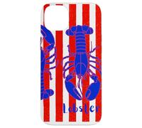 Motif homard à rayures rouges et blanches, esthétique pêcheur Coque pour iPhone 14 Plus