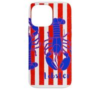 Motif homard à rayures rouges et blanches, esthétique pêcheur Coque pour iPhone 14 Pro Max