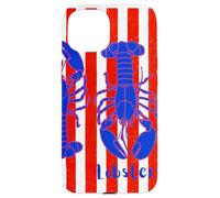 Motif homard à rayures rouges et blanches, esthétique pêcheur Coque pour iPhone 15