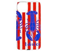 Motif homard à rayures rouges et blanches, esthétique pêcheur Coque pour iPhone 15 Plus