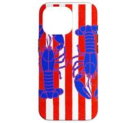 Motif homard à rayures rouges et blanches, esthétique pêcheur Coque pour iPhone 16 Pro