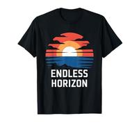 Motif Horizon Infini drôle Coucher de Soleil Aventure T-Shirt