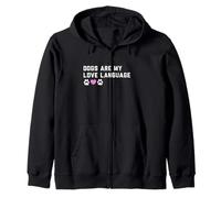Motif Humoristique « Dogs are My Love Language » Sweat à Capuche