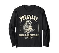 Motif Humour Maman to Be Feral Humour - Motif Raton Laveur Enceinte Manche Longue
