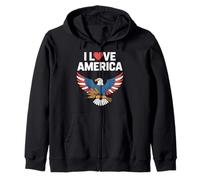 Motif « I Love America Eagle Wheat » Sweat à Capuche