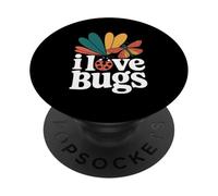 Motif I Love Bugs coloré pour Amoureux des Insectes PopSockets PopGrip Adhésif
