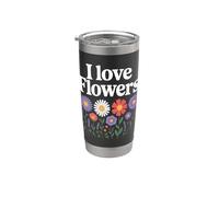 Motif I Love Flowers Beautiful Bloom Gobelet isotherme en acier inoxydable double paroi