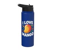 Motif I Love Mango Fun Tropical Fruit Stainless Steel Insulated Water Bottle