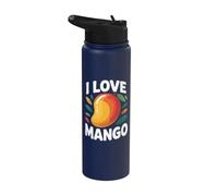 Motif I Love Mango Fun Tropical Fruit Stainless Steel Insulated Water Bottle