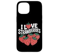 Motif I Love Strawberries Juicy Fruit Coque pour iPhone 15