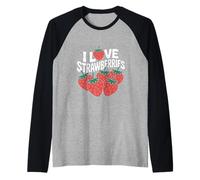 Motif I Love Strawberries Juicy Fruit Manche Raglan