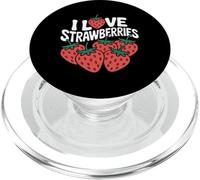 Motif I Love Strawberries Juicy Fruit PopSockets PopGrip pour MagSafe