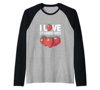 Motif « I Love Strawberries » Manche Raglan