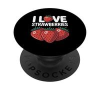 Motif « I Love Strawberries » PopSockets PopGrip Adhésif