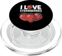 Motif « I Love Strawberries » PopSockets PopGrip pour MagSafe