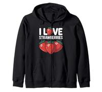 Motif « I Love Strawberries » Sweat à Capuche