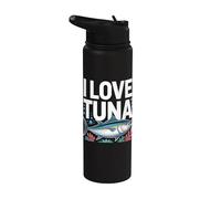 Motif I Love Tuna Marine Life Stainless Steel Insulated Water Bottle