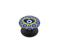 Motif œil Grec Mauvais œil Bleu foncé Kako Mati cœur PopSockets PopGrip Adhésif