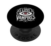 Motif œil mystérieux « I Love Vampires » PopSockets PopGrip Adhésif