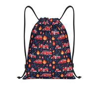 Motif Imprimé Camion De Pompiers Femme Homme Sac À Cordon Pliable Sac À Dos À Cordon Avec Cordons De Serrage Gym Sack Pour Gymnastique Yoga Natation