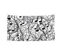 Motif imprimé de notes musicales - Bannière personnalisable pour événements - Décoration extérieure/intérieure avec œillets en métal pour festivals et fêtes