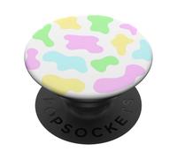 Motif imprimé Vache Arc-en-Ciel Peau d'animal Pastel coloré PopSockets PopGrip Adhésif